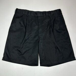 Jos. A. Bank Leadbetter Golf Shorts Men Sz 38 Reg Pleated Black Adjustable Waist